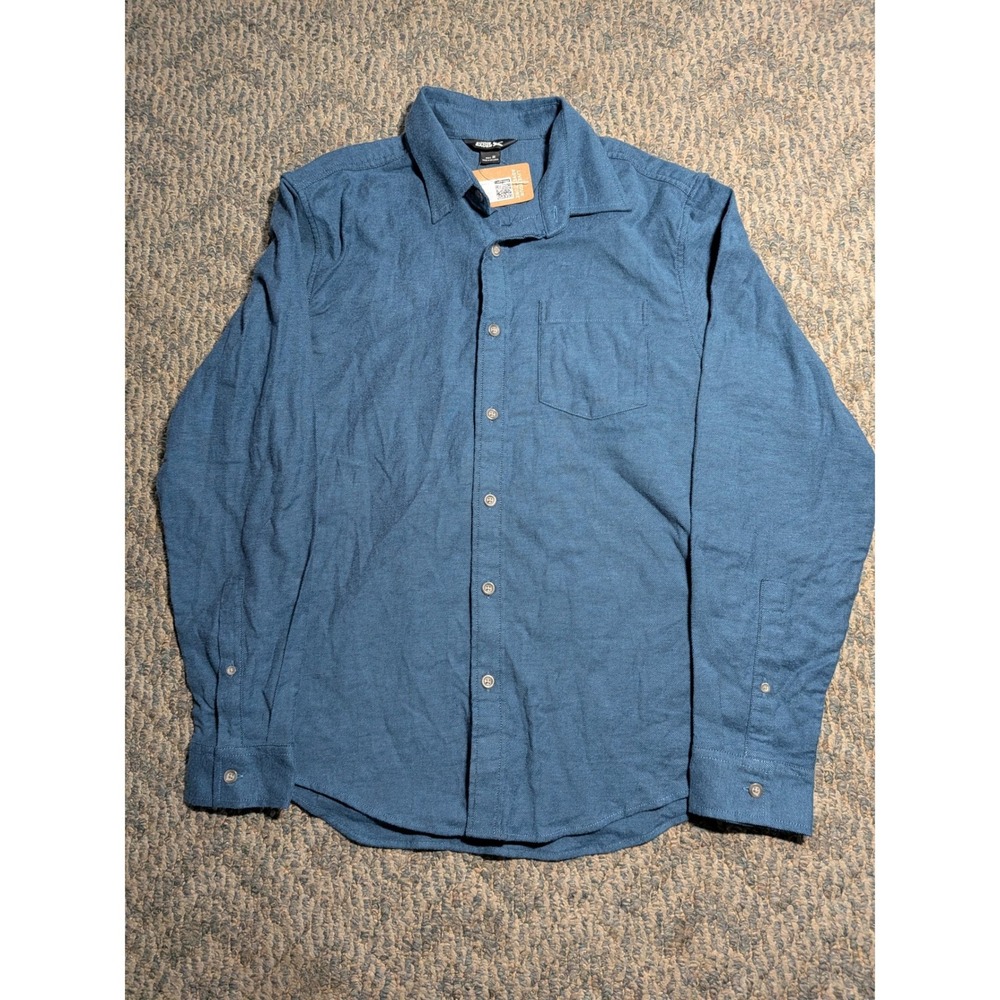 Eddie Bauer Mens Blue Twill Long Sleeve Button Down Shirt Stretch M 13501912